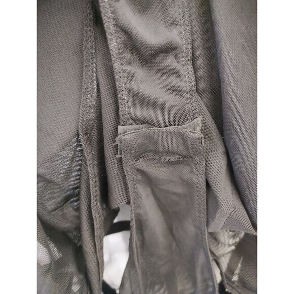 Iris Bodysuit Mesh Lines Bust Tank Black Snap Crotch Junior XL NWT - Picture 6 of 8